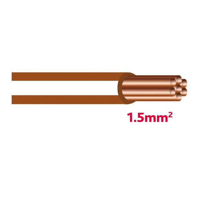 Autolichtkab.1.5 mm2 braun-weiss AYL1.5br/ws