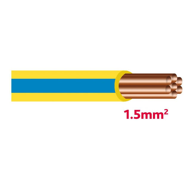 Autolichtkabel 1.5 mm2 gelb-blau AYL1.5ge/bl