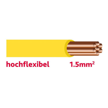 Autolichtkabel 1.5 mm gelb hochflex.
