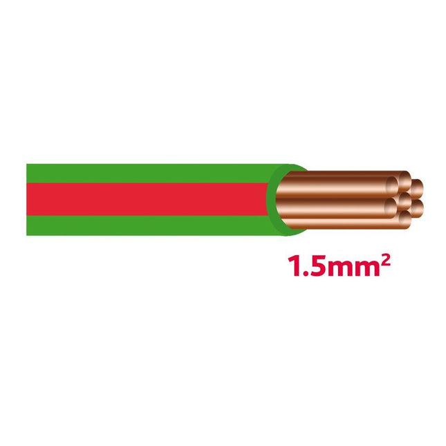Autolichtkabel 1.5 mm2 grün-rot