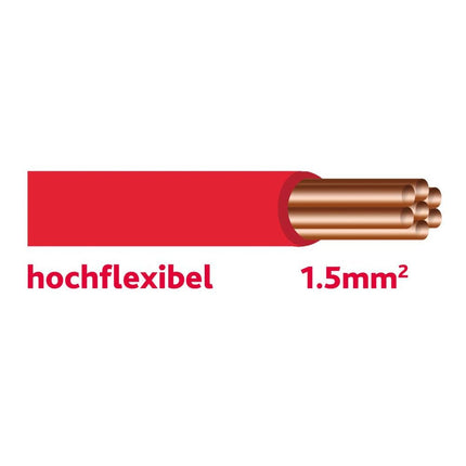 Autolichtkabel 1.5 mm rot hochflex.