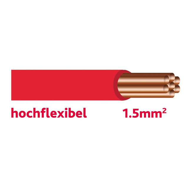 Autolichtkabel 1.5 mm rot hochflex.