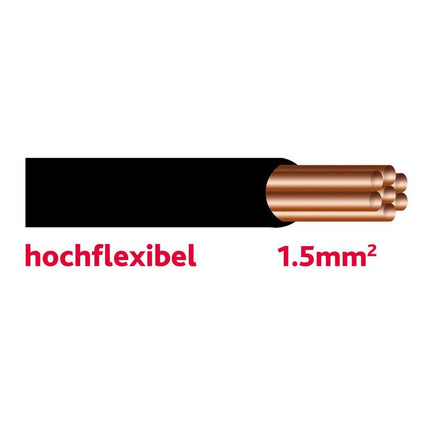 Autol.kabel 1.5 mm schwarz hochflex.