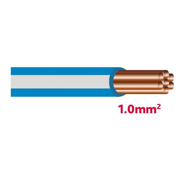 Autolichtkabel 1.0 mm blau / grau