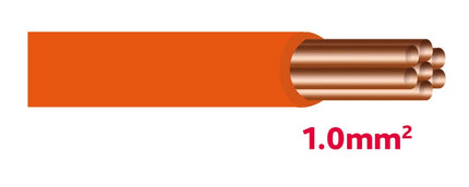 Autolichtkabel 1.0 mm2 orange - 1 - Meter