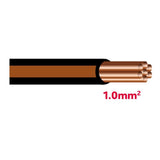 Autolichtkab. 1.0 mm schwarz / braun AYL1.0sz/br