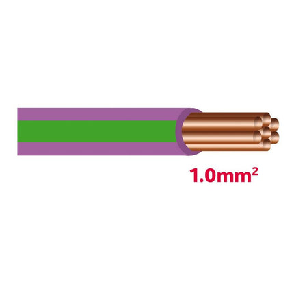Autolichtkabel 1.0 mm violett / grün