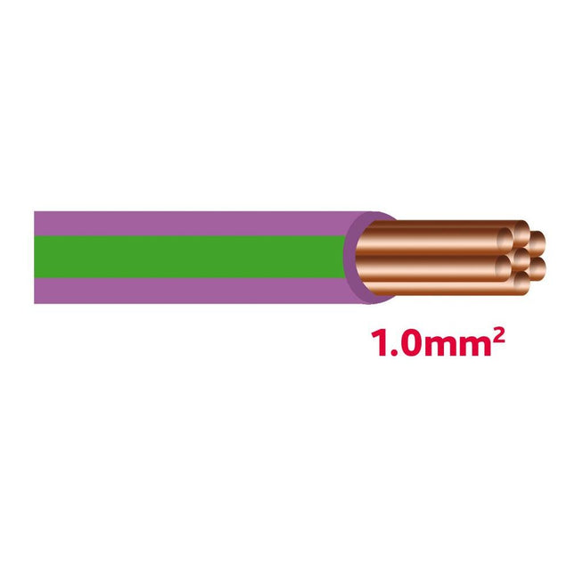 Autolichtkabel 1.0 mm violett / grün