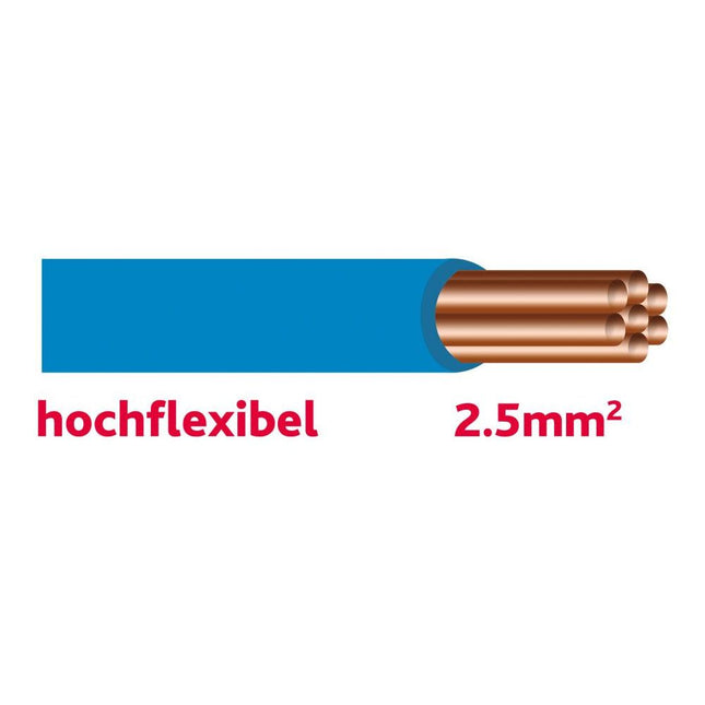 Autolichtkabel 2.5 mm2 blau hochflex.