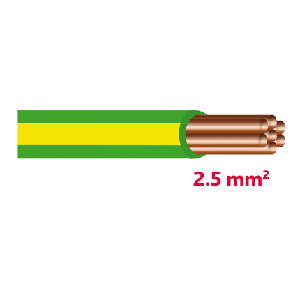 Autolichtkabel 2.5 mm2 grün-gelb
