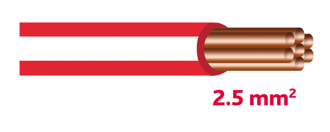 Autolichtkabel, 2.5 mm², rot-weiss