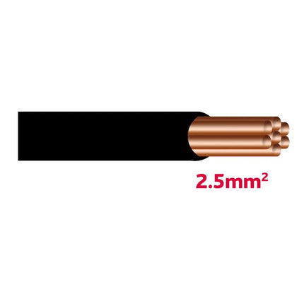 Autolichtkabel 2.5 mm2. 5m schwarz - 1 - Stück Diverse