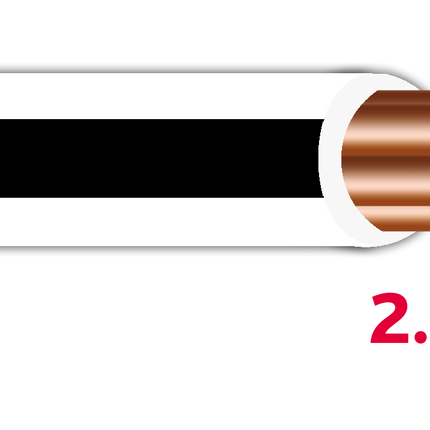 Autolichtkabel, 2.5 mm², weiss-schwarz