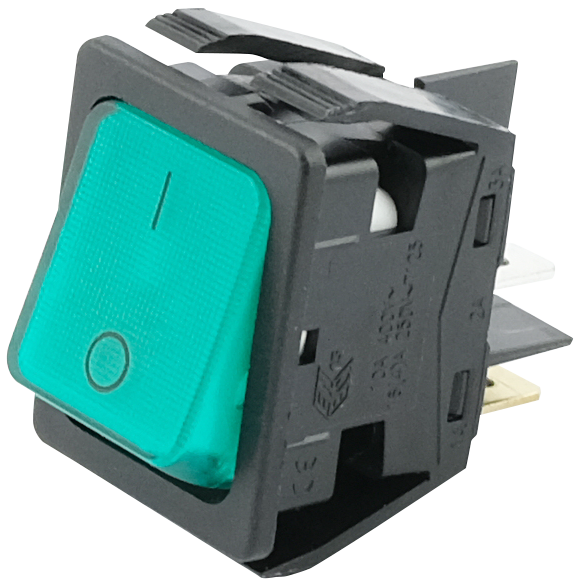 Wippschalter 2x Ein - Aus, grün