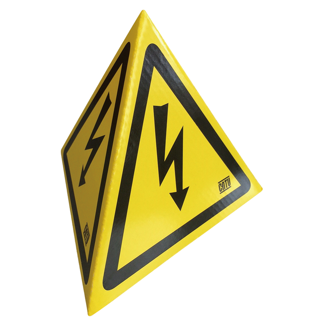 Tetraedrisches Warnzeichen aus Karton mit Magnet CAACA10 - Hischier Auto AG