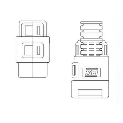 Harnessflex Deutsch Wellrohradapter 90° NW 10 - 4-pol.
