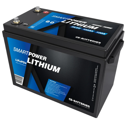 SMART POWER LiFePO4 Lithium-Batterie 24 V 100 Ah, 2'560 Wh mit Bluetooth und Zellheizung Forster