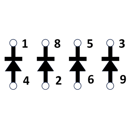 Dioden Box 4 x 3 A 12/24 V