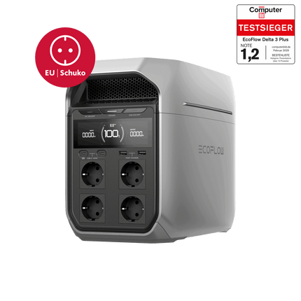 EcoFlow Power Station Delta 3 Plus EU mit Schuko Stecker - 1’024 Wh EFDelta3/Plus/EU - Hischier Auto AG