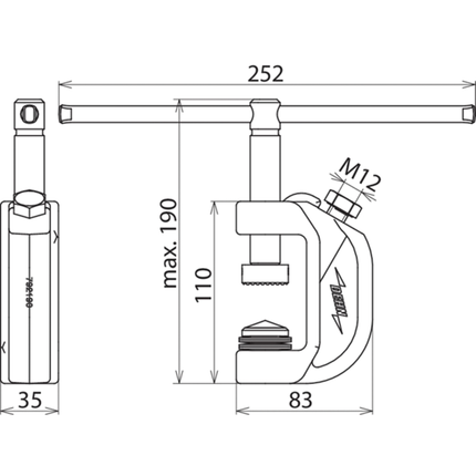 Erdungsfräsklemme mit Schraubknebel und Tellerfedern EFKFL40/SKN - Hischier Auto AG