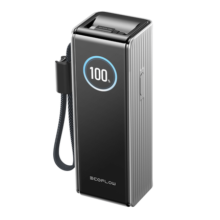 EcoFlow – RAPID-Powerbank mit 25’000 mAh, grau, mit integriertem Kabel