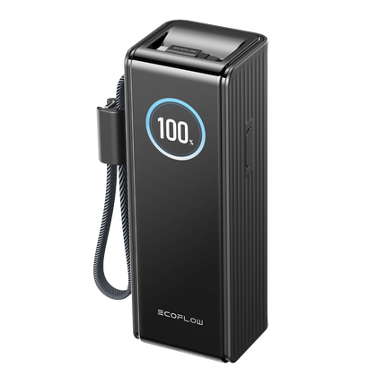 EcoFlow – RAPID-Powerbank mit 25’000 mAh, schwarz, mit integriertem Kabel