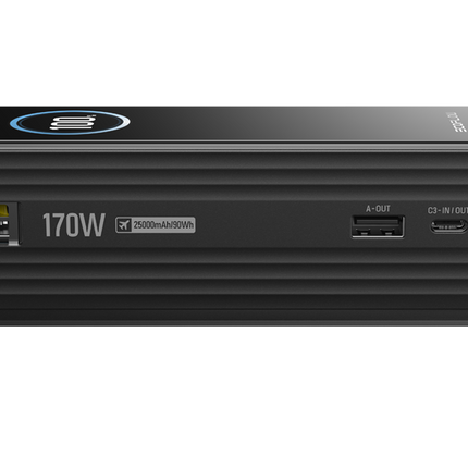 EcoFlow – RAPID-Powerbank mit 25’000 mAh, schwarz, mit integriertem Kabel