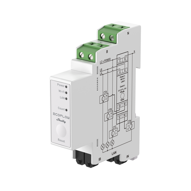 EcoFlow x Shelly Smart Meter mit Stromwandler, 120 A