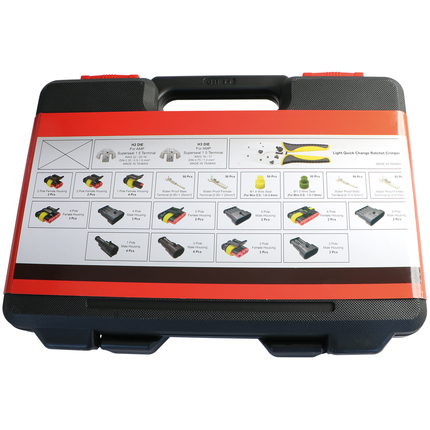 Sortiment AMP Superseal mit Presszange