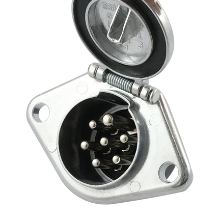 EURO-N Steckdose 7-pol. 24 V Alu