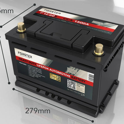 Forster LiFePO4 Lithium-Starter-Batterie 12 V 60 Ah, Kaltstartstrom 1'500 A Forster