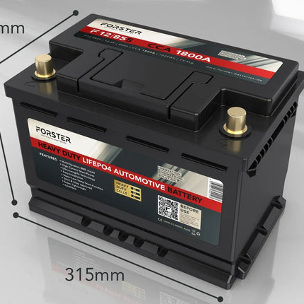 Forster LiFePO4 Lithium-Starter-Batterie 12 V 85 Ah, Kaltstartstrom 1'800 A Forster