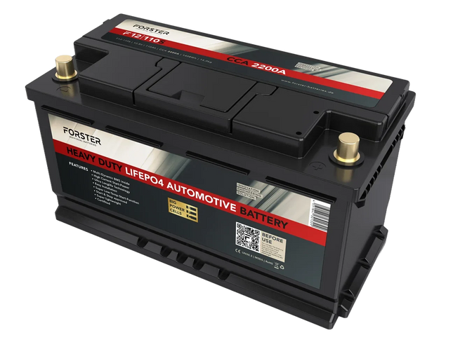 Forster LiFePO4 Lithium-Starter-Batterie 12 V 110 Ah, Kaltstartstrom 2'200 A Forster