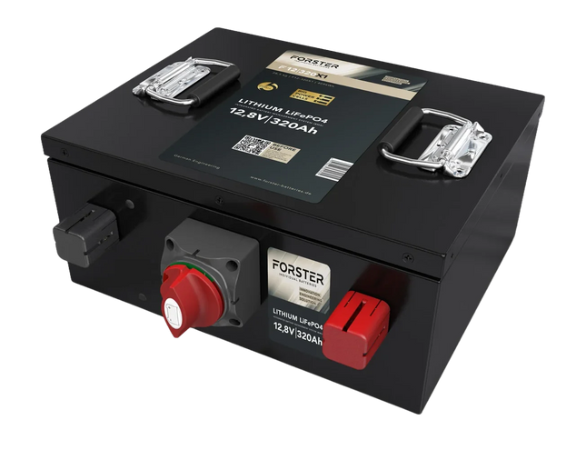 Forster LiFePO4 Lithium - Premium - Batterie 12 V 320 Ah, 4'096 Wh für Untersitzmontage mit Bluetooth Forster