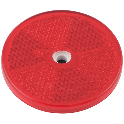 Rückstrahler 60 mm rot selbstklebend mit Befestigungsloch