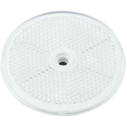 Rückstrahler 60 mm weiss selbstklebend mit Befestigungsloch