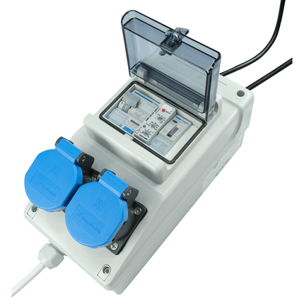 FI-Box Set zur automatischen Brückenbildung beim Einsatz von Powerstations inkl. FI-Personenschutz. FIB/13A/2xT13/Set - Hischier Auto AG