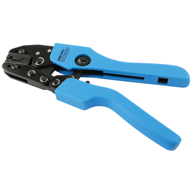 Profi-Presszange für blanke Fahnenkabelschuhe