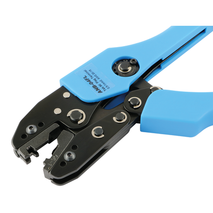 Profi-Presszange für blanke Fahnenkabelschuhe