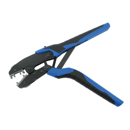 Profi-Presszange für blanke Fahnenkabelschuhe