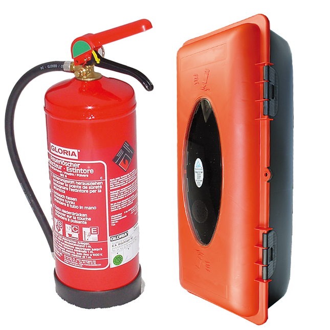 1 Feuerlöscher 6kg PD6TF +Box 5052925T02 FL/Box