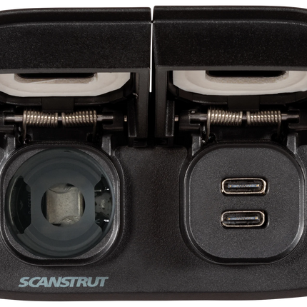Einbau-Powersteckdose plus 2 x USB-C Scanstrut