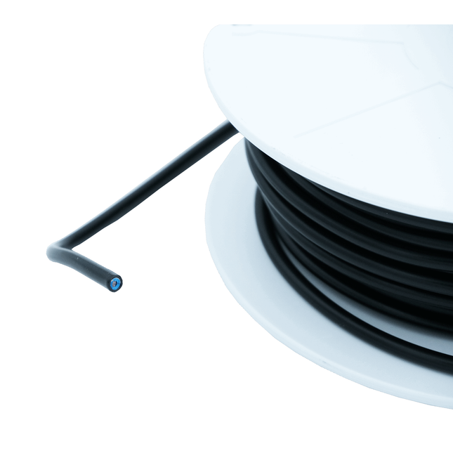 FLKK-Kabel 0.75 mm2 einadrig blau/weiss mit Ummantelung schwarz FLKK0.75bl/ws