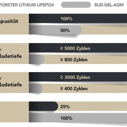 Forster LiFePO4 Lithium-Batterie 12 V 60 Ah High Power - Li12V60Ah/FHP - Stück