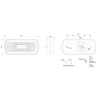 Fristom - LED-Schlussleuchte 12/24V links - 1 - Stück Fristom