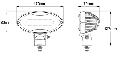 LED-Arbeitsscheinwerfer Oval 12/24 V Hischier Auto AG
