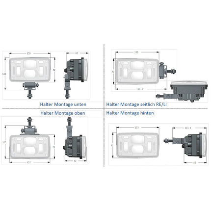 LED-Hauptscheinwerfer Aufbau 12/24 V - 1 - Stück Diverse