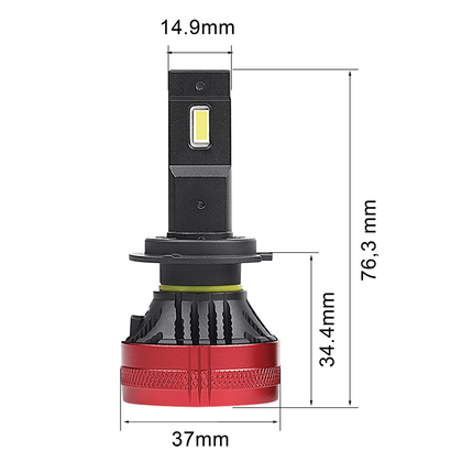 2 Stk. H11 / H9 / H8 LED-Lampen 12 V 5’000 lm H11/LED/CAN