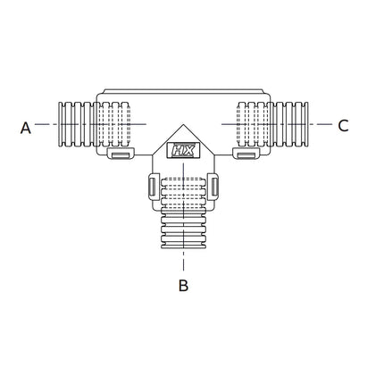 Harnessflex T- Verteilstück aussenliegend f. Polyflex - TPS121012 - 1 - Stück ABB Harnessflex