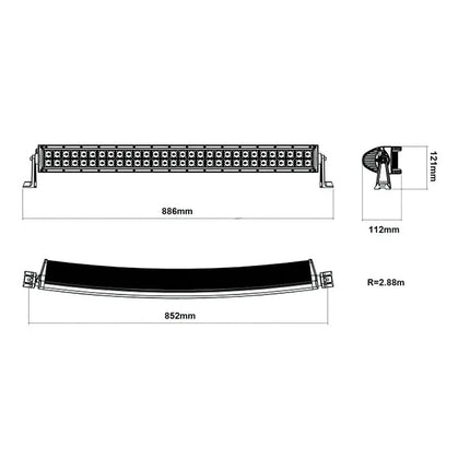 LED-Lichtbalken 30“ 12/24V gebogen 15’045 lm - 1 - Stück Diverse